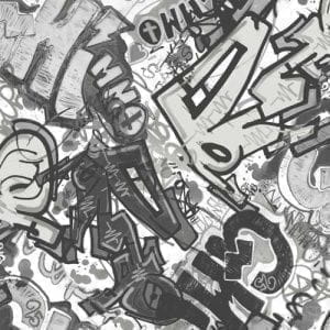 флизелиновые полностью обои черные детские Decoprint What's up WU17641 На фото флизелиновые полностью обои черные детские Decoprint What's up WU17641