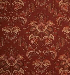 бельгийские текстильные обои красные в комнату Bekaert Textiles с дамаском Villa Borghese Bergamo Rubino-131 На фото бельгийские текстильные обои красные в комнату Bekaert Textiles с дамаском Villa Borghese Bergamo Rubino-131