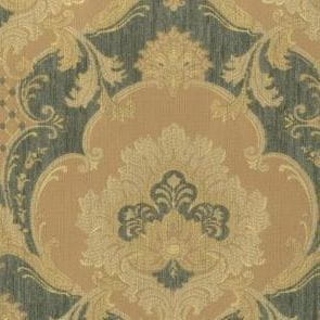 итальянские элитные текстильные обои зеленые в комнату с орнаментом Sangiorgio Orleans M560-223 На фото итальянские элитные текстильные обои зеленые в комнату с орнаментом Sangiorgio Orleans M560-223