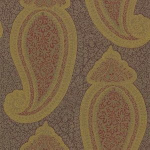 бумажные обои коричневые в спальню Zoffany с абстракцией восточном стиле Trade Routes ZTRA06002 На фото бумажные обои коричневые в спальню Zoffany с абстракцией восточном стиле Trade Routes ZTRA06002