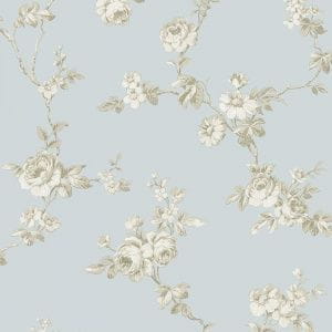 виниловые обои на флизелиновой основе голубые в гостиную GranDeco с цветами  Little Florals LF 2203 На фото виниловые обои на флизелиновой основе голубые в гостиную GranDeco с цветами  Little Florals LF 2203