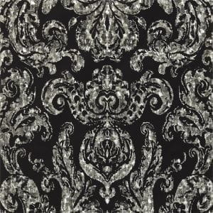 английские обои серые с дамаском Zoffany Quartz ZQUA310987 На фото английские обои серые с дамаском Zoffany Quartz ZQUA310987