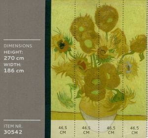 виниловые обои желтые BN International вставка Van Gogh 30542 На фото виниловые обои желтые BN International вставка Van Gogh 30542