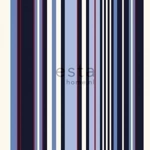 голландские бумажные обои голубые Esta Home Stripes XL 116537 На фото голландские бумажные обои голубые Esta Home Stripes XL 116537