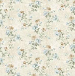 бумажные обои бежевые KT-Exclusive в стиле прованс Champagne Florals MF10902 На фото бумажные обои бежевые KT-Exclusive в стиле прованс Champagne Florals MF10902
