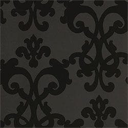 элитные бумажные обои черные с дамаском Thibaut Filigree 839-T-2022 На фото элитные бумажные обои черные с дамаском Thibaut Filigree 839-T-2022