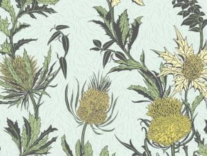 шведские флизелиновые полностью обои в комнату Cole Son с цветами  Botanical Botanica 115/14042 На фото шведские флизелиновые полностью обои в комнату Cole Son с цветами  Botanical Botanica 115/14042
