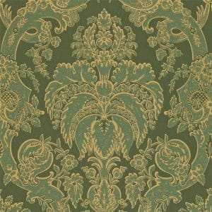 флизелиновые полностью обои зеленые в комнату Zoffany Persia PEW09004 На фото флизелиновые полностью обои зеленые в комнату Zoffany Persia PEW09004