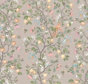 премиум флизелиновые полностью обои бежевые в комнату с цветами  Loymina British Style Garden 15001 1 На фото премиум флизелиновые полностью обои бежевые в комнату с цветами  Loymina British Style Garden 15001 1