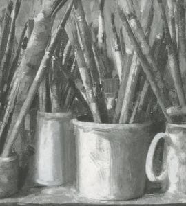 бумажные обои серые в комнату Andrew Martin Attic Paintbox B Charcoal PBX2B На фото бумажные обои серые в комнату Andrew Martin Attic Paintbox B Charcoal PBX2B