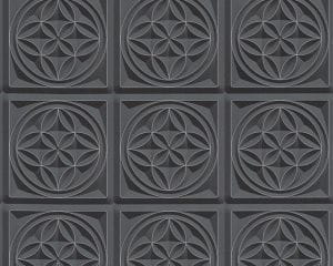 немецкие дешевые обои черные в комнату AS-Creation с орнаментом Simply Decor 32980-1 На фото немецкие дешевые обои черные в комнату AS-Creation с орнаментом Simply Decor 32980-1