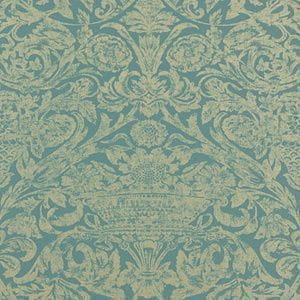 американские элитные обои бирюзовые в комнату Thibaut с орнаментом Damask Resource 839-T-7649 На фото американские элитные обои бирюзовые в комнату Thibaut с орнаментом Damask Resource 839-T-7649