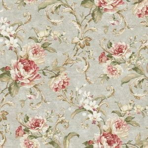 американские бумажные обои серые York с цветами  Luminous Lavender ED3204 На фото американские бумажные обои серые York с цветами  Luminous Lavender ED3204