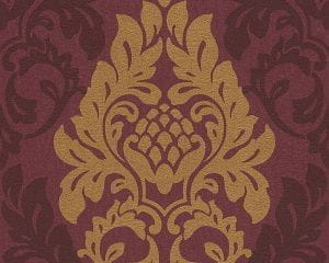 немецкие обои красные в комнату классическом стиле AS-Creation Fleece Royal 96190-4 На фото немецкие обои красные в комнату классическом стиле AS-Creation Fleece Royal 96190-4