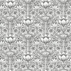 обои в комнату Eco с цветами  Black and White 6086 На фото обои в комнату Eco с цветами  Black and White 6086