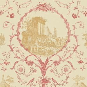 бумажные обои бежевые Zoffany с орнаментом Chantemerle CHP06002 На фото бумажные обои бежевые Zoffany с орнаментом Chantemerle CHP06002