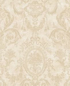 бумажные обои бежевые KT-Exclusive с орнаментом ретро Champagne Florals MF11701 На фото бумажные обои бежевые KT-Exclusive с орнаментом ретро Champagne Florals MF11701