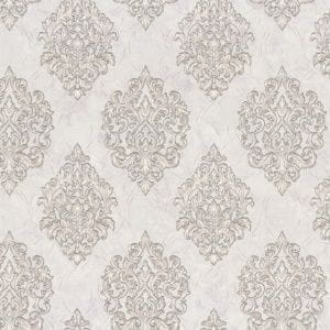 флизелиновые обои серые Euro Decor с дамаском Antique 7140-00 На фото флизелиновые обои серые Euro Decor с дамаском Antique 7140-00