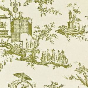 английские обои зеленые Zoffany с абстракцией в стиле жуи Chantemerle CHP02002 На фото английские обои зеленые Zoffany с абстракцией в стиле жуи Chantemerle CHP02002