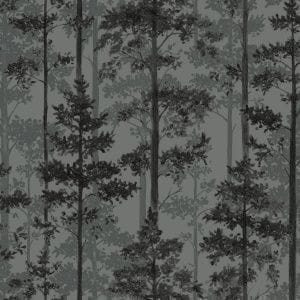 элитные флизелиновые полностью обои черные Eco с деревьями Graphic World 8826 На фото элитные флизелиновые полностью обои черные Eco с деревьями Graphic World 8826