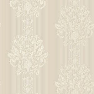американские бумажные обои бежевые в комнату York с дамаском Royal Cottage LP9805 На фото американские бумажные обои бежевые в комнату York с дамаском Royal Cottage LP9805