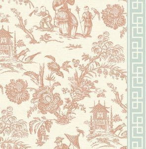 премиум бумажные обои розовые в комнату KT-Exclusive с полосой Chinoiserie CH71801 На фото премиум бумажные обои розовые в комнату KT-Exclusive с полосой Chinoiserie CH71801