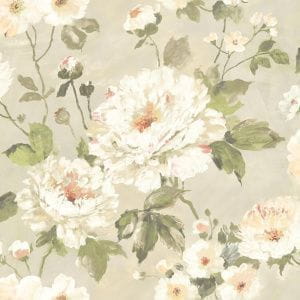 бельгийские недорогие обои бежевые в гостиную GranDeco с цветами  Fiore FO3102 На фото бельгийские недорогие обои бежевые в гостиную GranDeco с цветами  Fiore FO3102