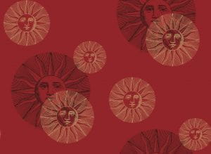 элитные флизелиновые полностью обои красные в комнату Cole Son Fornasetti 77/9034 На фото элитные флизелиновые полностью обои красные в комнату Cole Son Fornasetti 77/9034