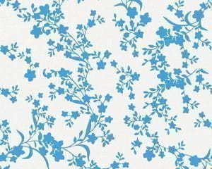 немецкие обои синие в комнату AS-Creation с цветами  Esprit 35753-2 На фото немецкие обои синие в комнату AS-Creation с цветами  Esprit 35753-2
