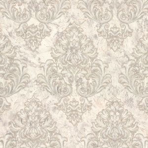 флизелиновые обои серые Euro Decor с дамаском Caro 7181-11 На фото флизелиновые обои серые Euro Decor с дамаском Caro 7181-11