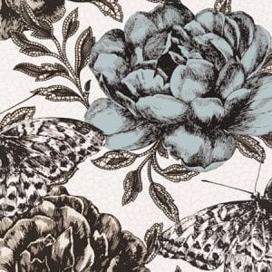 обои в комнату Clarke&Clarke с цветами  английской стиле Floribunda W0034-03 На фото обои в комнату Clarke&Clarke с цветами  английской стиле Floribunda W0034-03