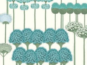 шведские флизелиновые полностью обои в комнату Cole Son с цветами  Botanical Botanica 115/12035 На фото шведские флизелиновые полностью обои в комнату Cole Son с цветами  Botanical Botanica 115/12035