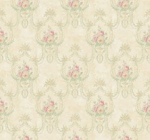 премиум бумажные обои бежевые KT-Exclusive с орнаментом Champagne Florals MF10001 На фото премиум бумажные обои бежевые KT-Exclusive с орнаментом Champagne Florals MF10001