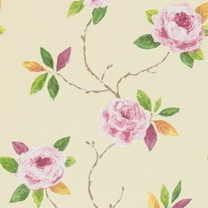 обои бежевые Sanderson с цветами  Bloomsbury Canvas DOIL211072 На фото обои бежевые Sanderson с цветами  Bloomsbury Canvas DOIL211072