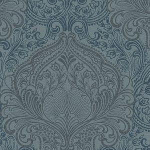 дорогие флизелиновые полностью обои синие в комнату Decoprint с дамаском Sherazade SH-20043 На фото дорогие флизелиновые полностью обои синие в комнату Decoprint с дамаском Sherazade SH-20043