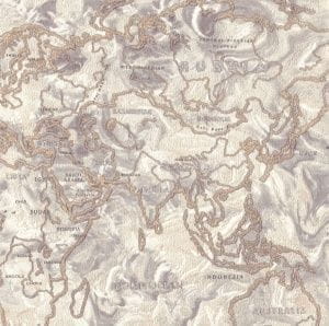 российские недорогие обои капучино с картами и городами Ornamy Tour 8029-12 На фото российские недорогие обои капучино с картами и городами Ornamy Tour 8029-12
