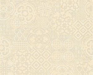 немецкие дешевые обои бежевые в комнату с орнаментом AS-Creation Happy Spring 34145-1 На фото немецкие дешевые обои бежевые в комнату с орнаментом AS-Creation Happy Spring 34145-1