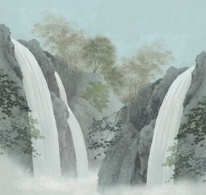 дорогие флизелиновые полностью обои голубые в комнату Loymina Landscape ART5 006 На фото дорогие флизелиновые полностью обои голубые в комнату Loymina Landscape ART5 006