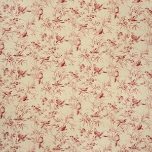 американские премиум обои бежевые в гостиную Fabricut French general Aviary Toile Rouge Fabric На фото американские премиум обои бежевые в гостиную Fabricut French general Aviary Toile Rouge Fabric