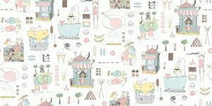 обои белые Borastapeter мультики Scandinavian designers 6243 На фото обои белые Borastapeter мультики Scandinavian designers 6243