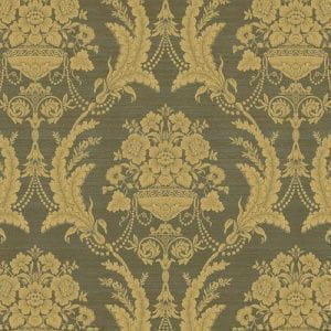 текстильные обои светло-зеленые в спальню Epoca Wallcoverings с цветами  Vasari VA6V На фото текстильные обои светло-зеленые в спальню Epoca Wallcoverings с цветами  Vasari VA6V