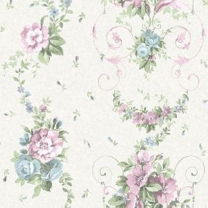 обои белые Holden Decor с цветами  Rosemoor Cottage 98694 На фото обои белые Holden Decor с цветами  Rosemoor Cottage 98694