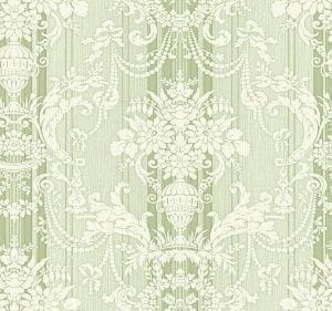 премиум бумажные обои светло-зеленые в комнату Seabrook с дамаском Damask Folio DF30806 На фото премиум бумажные обои светло-зеленые в комнату Seabrook с дамаском Damask Folio DF30806