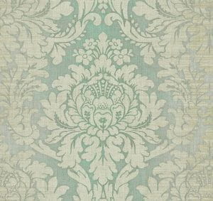 премиум бумажные обои светло-зеленые в комнату Seabrook с дамаском Damask Folio DF30408 На фото премиум бумажные обои светло-зеленые в комнату Seabrook с дамаском Damask Folio DF30408