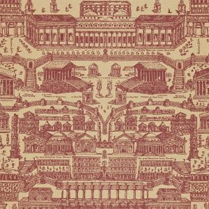 бумажные красные в комнату с картами и городами обои ампир Zoffany Intaglio ZINW310072 На фото бумажные красные в комнату с картами и городами обои ампир Zoffany Intaglio ZINW310072
