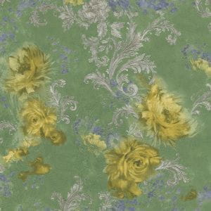 флизелиновые обои зеленые в комнату с цветами  Blumarine 24025 На фото флизелиновые обои зеленые в комнату с цветами  Blumarine 24025