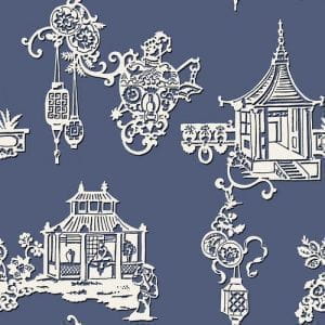 английские бумажные обои синие Sketchtwenty 3 Pagoda MH00417 На фото английские бумажные обои синие Sketchtwenty 3 Pagoda MH00417