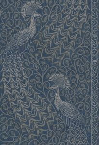 флизелиновые полностью обои синие в комнату с птицами этно Cole Son The Pearwood Collection 116-2007 На фото флизелиновые полностью обои синие в комнату с птицами этно Cole Son The Pearwood Collection 116-2007