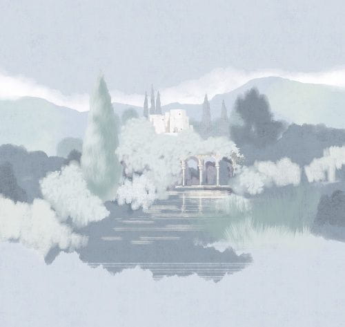дорогие флизелиновые полностью обои голубые в комнату Loymina Landscape 2 ART12 006 На фото дорогие флизелиновые полностью обои голубые в комнату Loymina Landscape 2 ART12 006