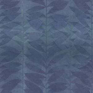 обои синие GranDeco с деревьями Botanical BA2110 На фото обои синие GranDeco с деревьями Botanical BA2110